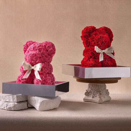 Floral Teddy | 200 Pink Roses Toujours Flowers
