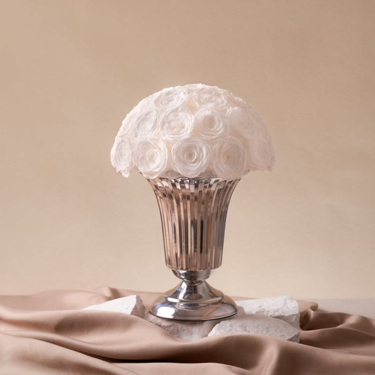 Flower Dome in Vase | 24 White Roses Ready Stock Toujours Flowers