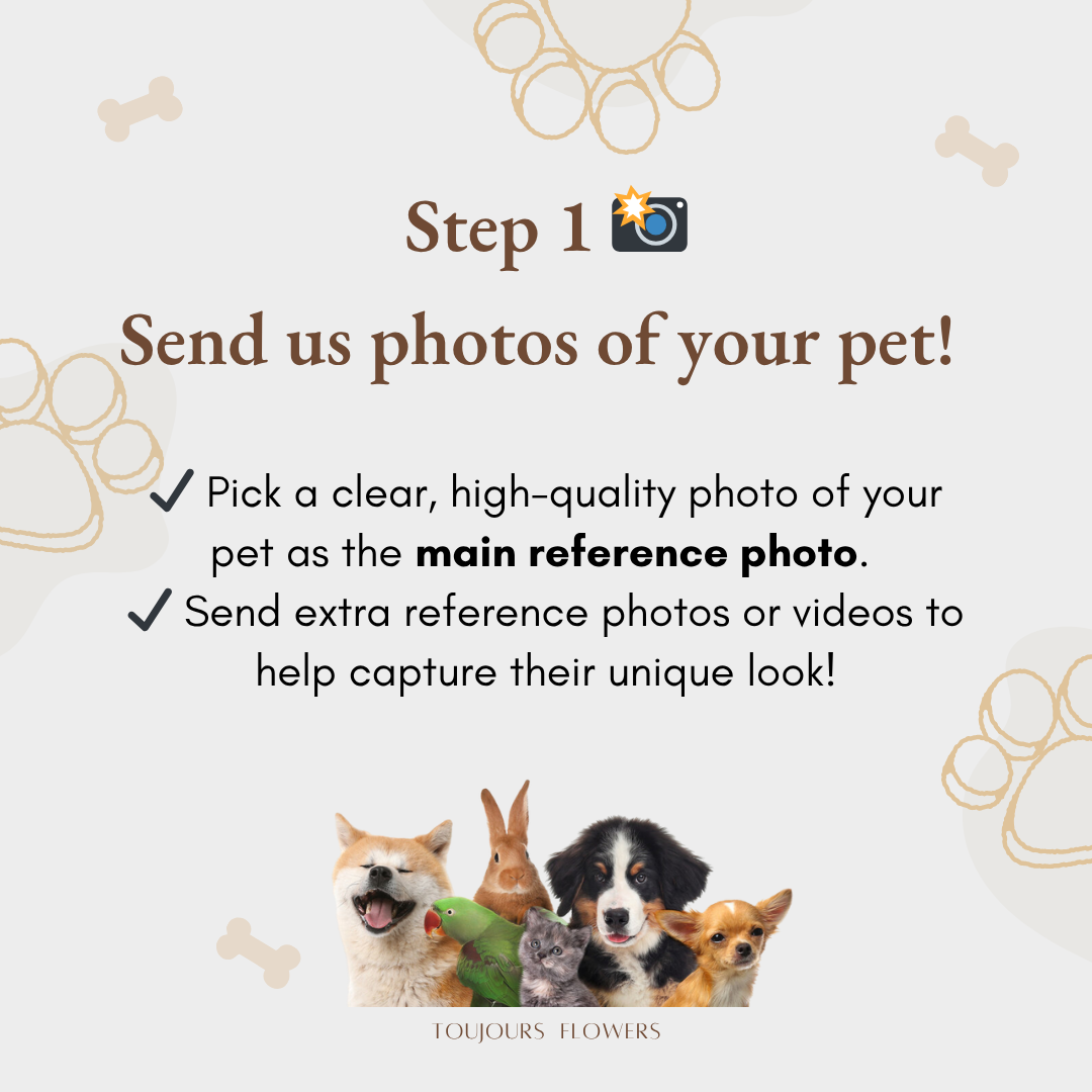 Custom Floral Pet Sculpture Large (32*32*45) Toujours Flowers