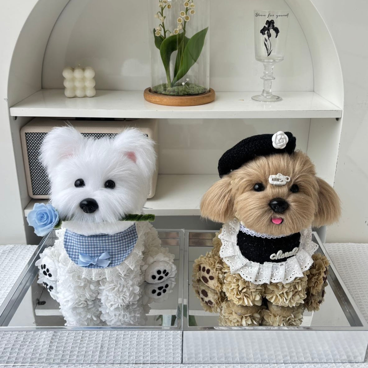 Floral Doggy | Poodle & Westie Terrier
