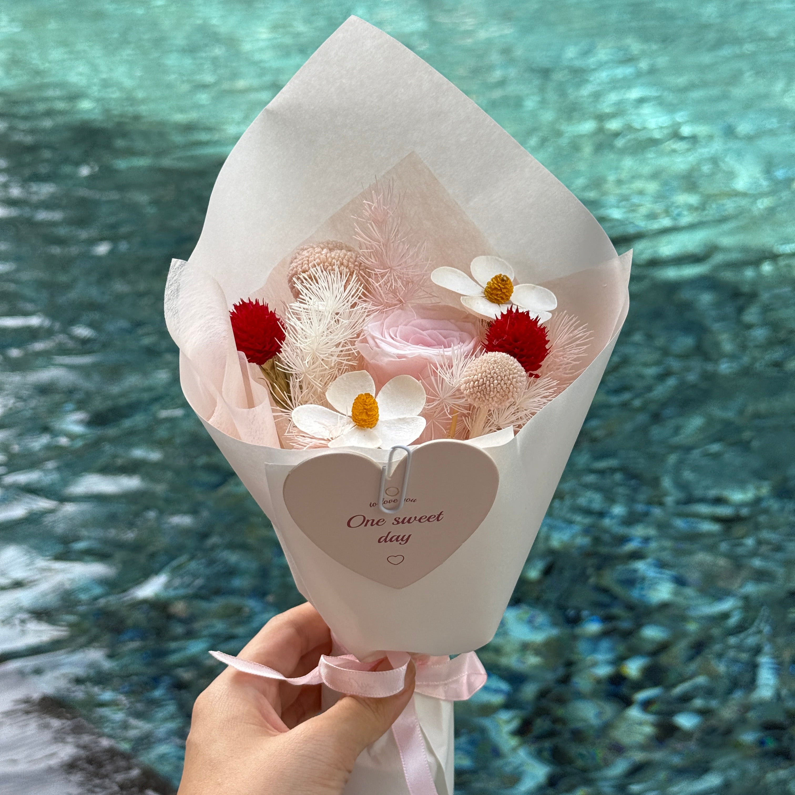 Mini Bouquet | Eternal Flowers Bouquet (3 colors) Pink Ready Stock Toujours Flowers