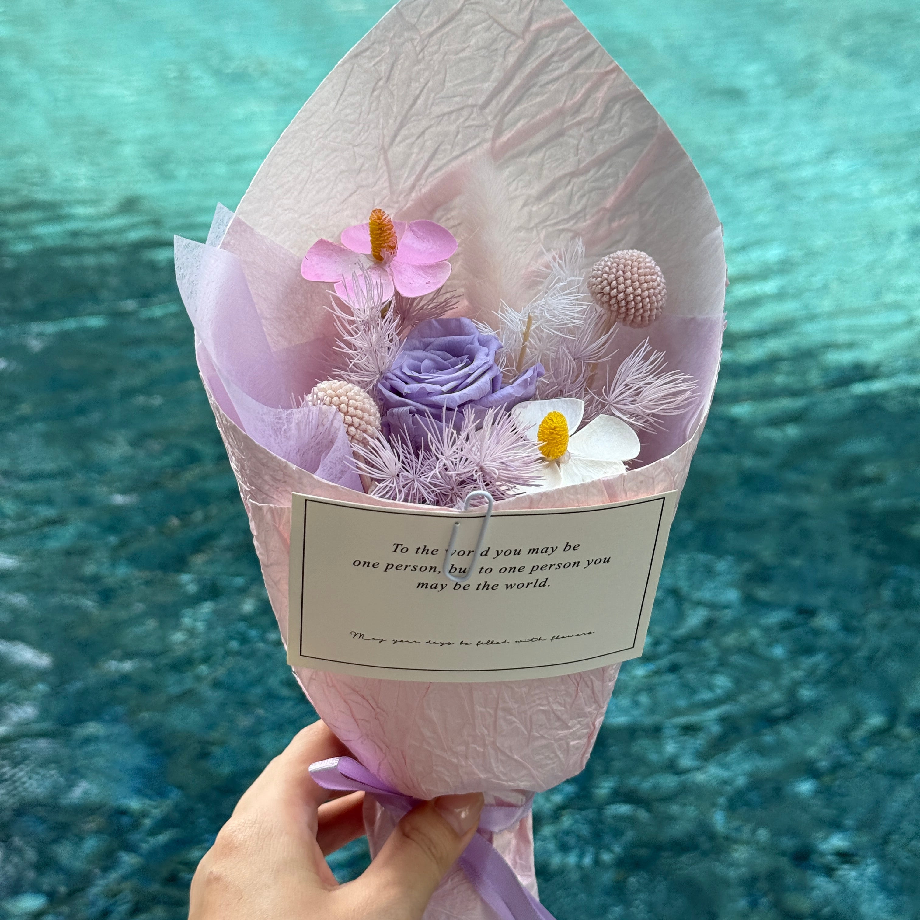 Mini Bouquet | Eternal Flowers Bouquet (3 colors) Purple Ready Stock Toujours Flowers