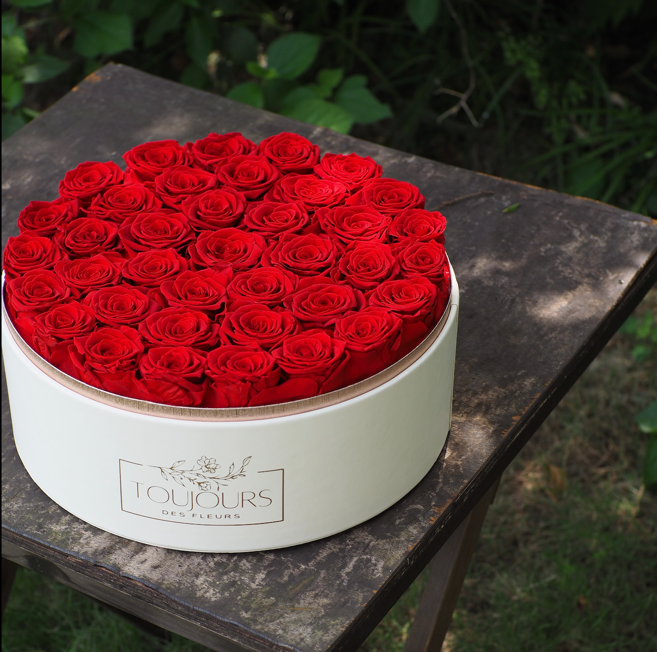 Eternal Roses in Leather Box | RosieRound ~36 Roses