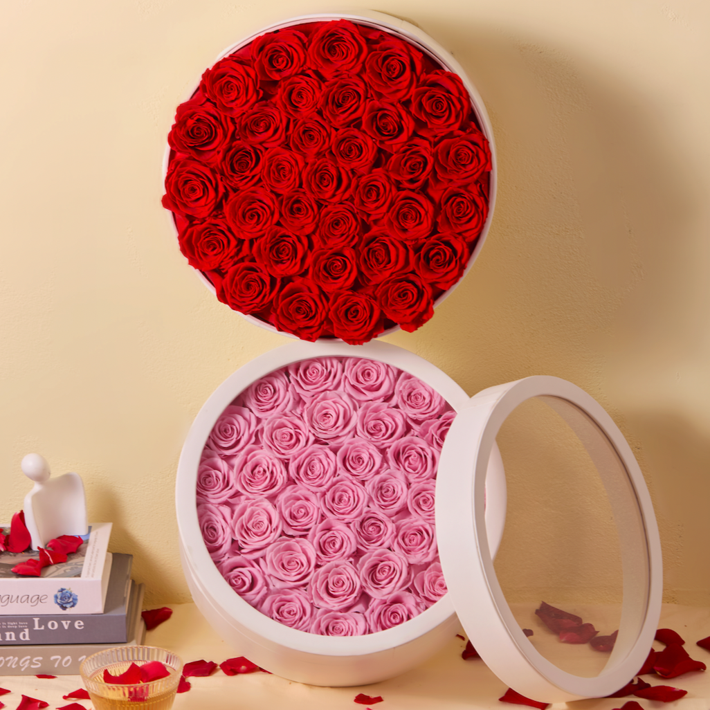 Eternal Roses in Leather Box | RosieRound ~36 Roses