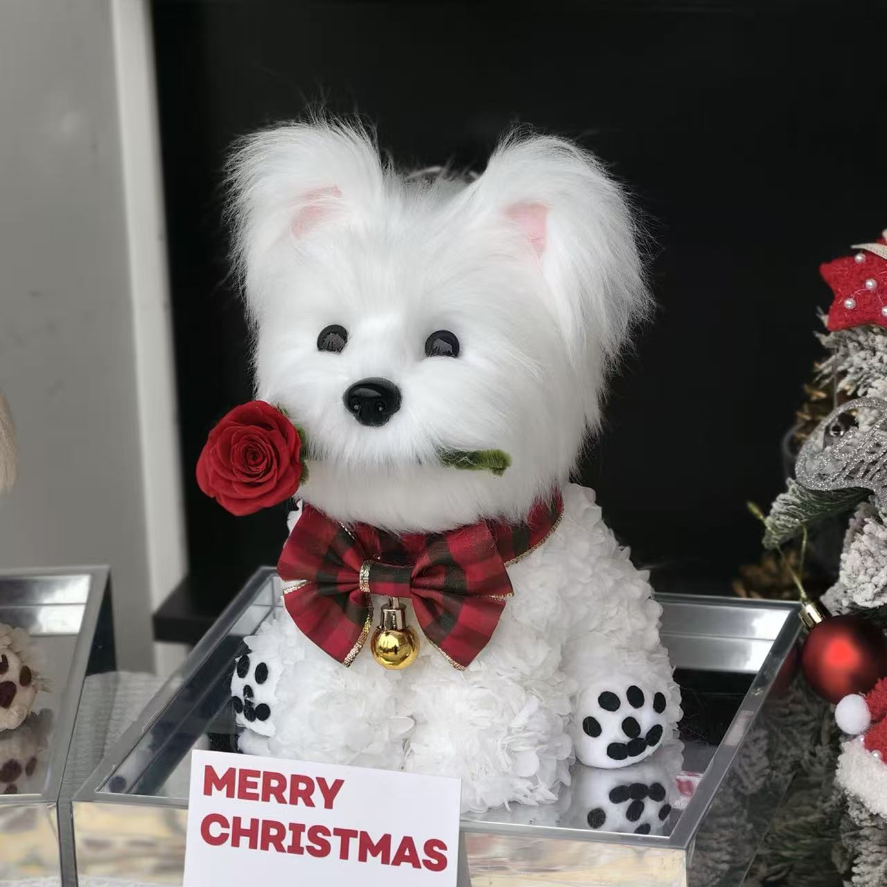 (Christams) Floral Doggy | Poodle & Westie Terrier