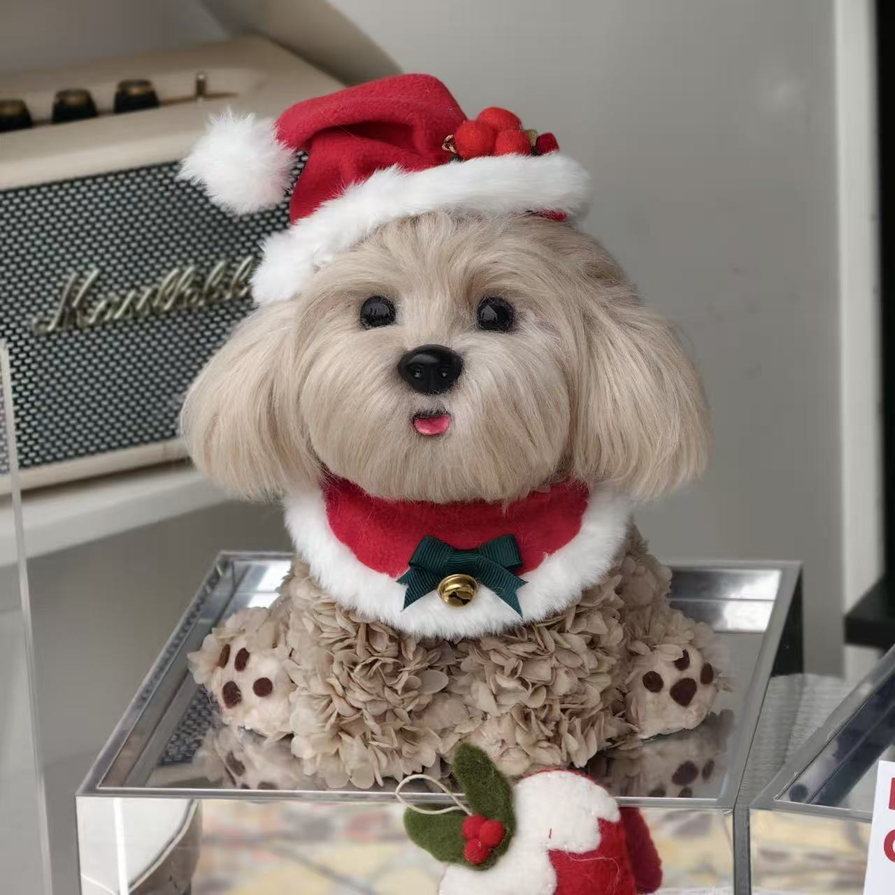 (Christams) Floral Doggy | Poodle & Westie Terrier