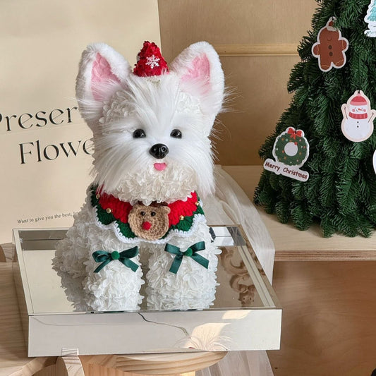 Christmas Floral Terrier Dog - Toujours Flowers