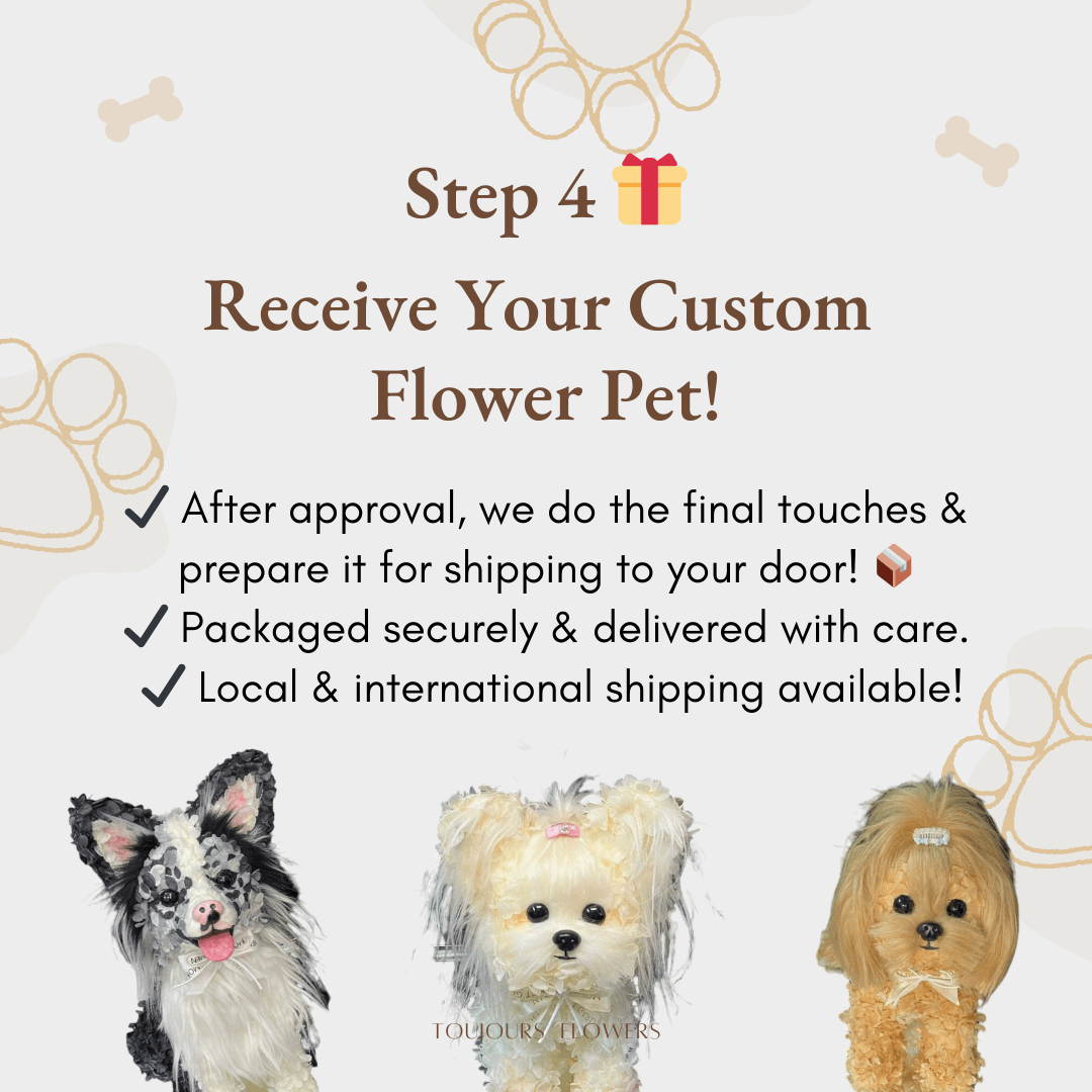 Custom Floral Pet Sculpture Toujours Flowers