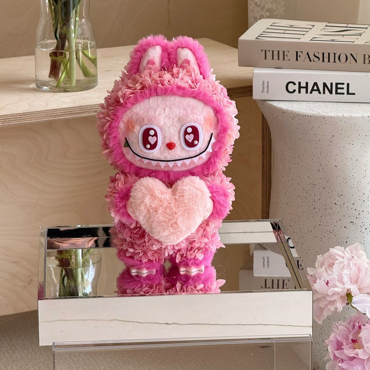 Flower Labubu | Heart Edition (Size L) Pink Toujours Flowers