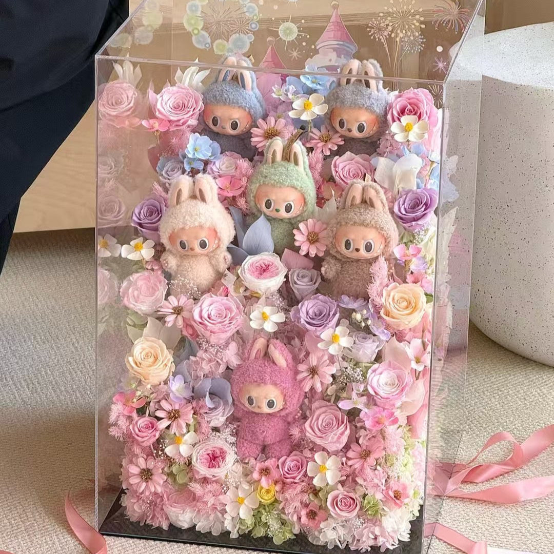 Labubu Garden Tower (L) | 6-Piece Display Set Yes – With Labubu (+$80 each) Priority (10 days +$15) Toujours Flowers