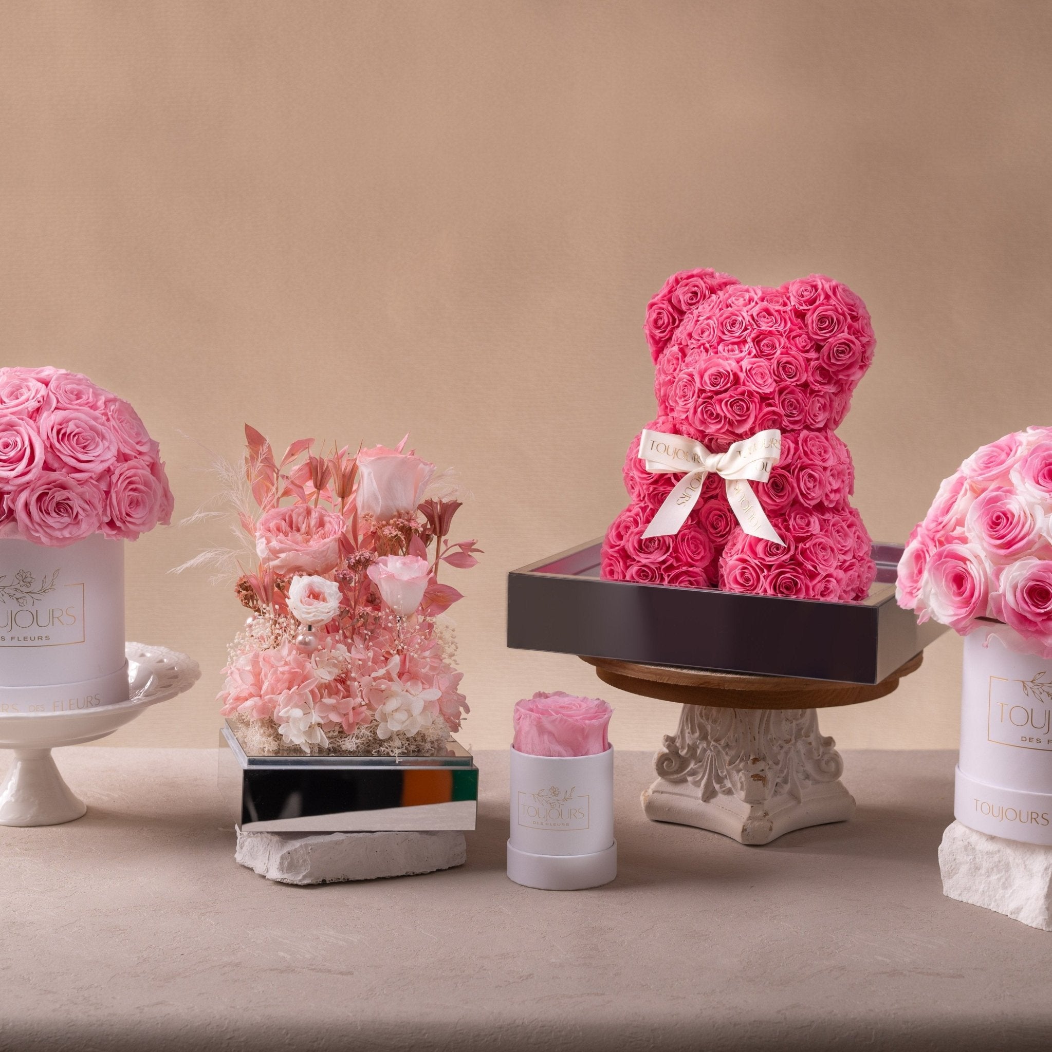 Mini Luxury Pink Rose Teddy Bear Mini Luxury Pink Rose Teddy Bear