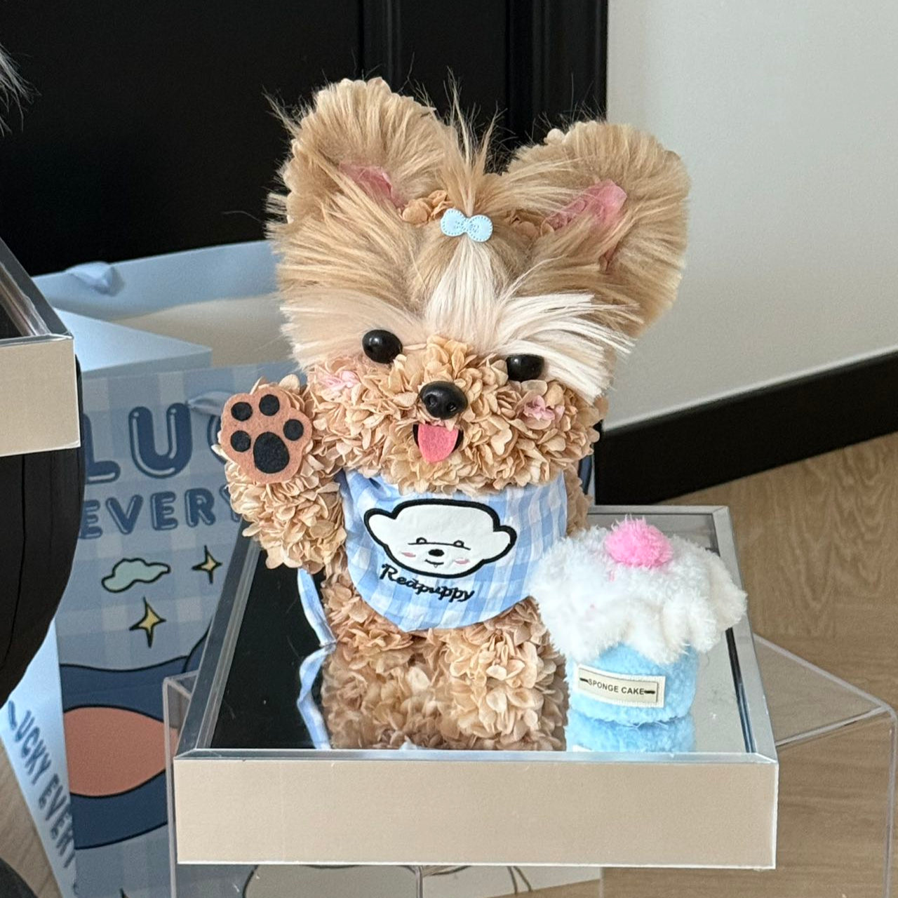 Flower Doggy | Toffee (Yorkshire with Apron, Size M) Blue Toujours Flowers